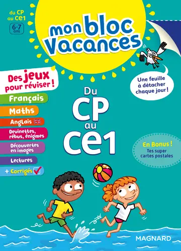 Mon bloc vacances : du CP au CE1, 6-7 ans