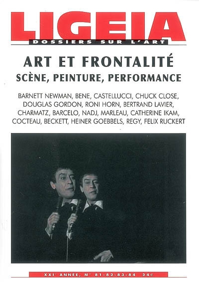 Ligeia, n° 81-84. Art et frontalité : scène, peinture, performance