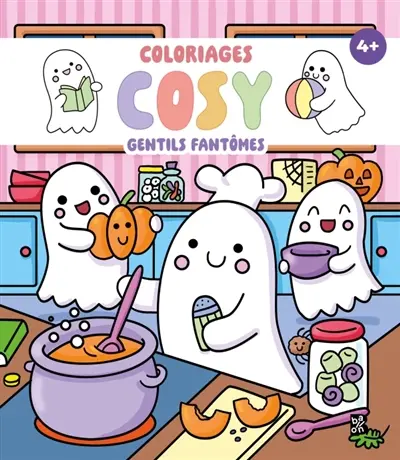 Coloriages cosy : Gentils fantômes
