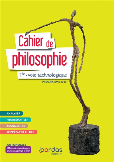 Cahier de philosophie terminale voie technologique : programme 2020