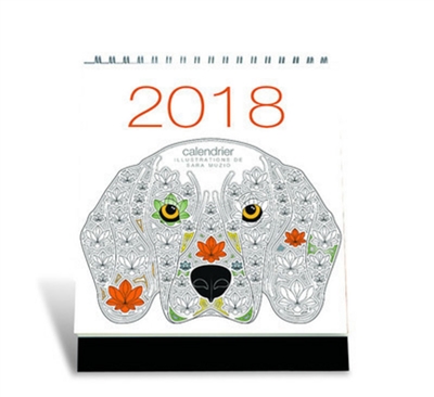 Chiens à colorier : calendrier 2018