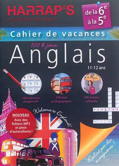 Cahier de vacances anglais Harrap's : de la 6e à la 5e, 11-12 ans