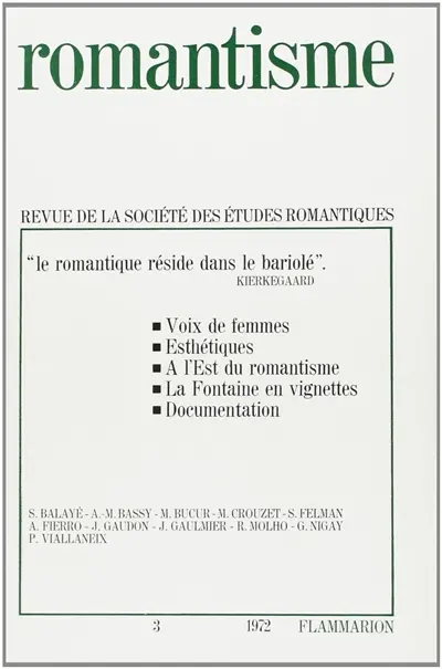 Romantisme, n° 3. Le romantique réside dans le bariolé