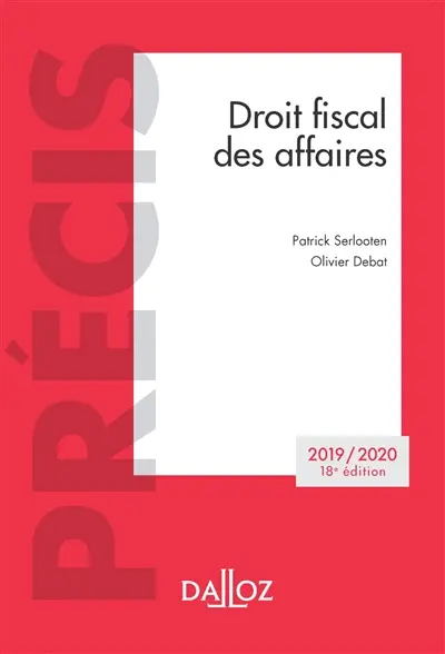Droit fiscal des affaires : 2019-2020