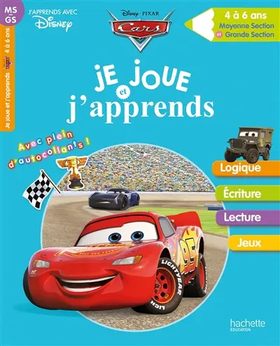 Cars : je joue et j'apprends : moyenne section et grande section, 4 à 6 ans