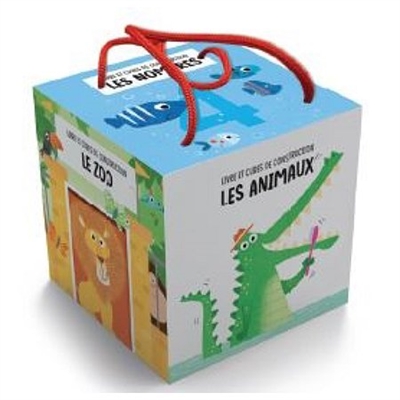 Le zoo : livre et cubes de construction