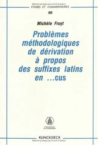 Problèmes méthodologiques à propos des suffixes latins en... cus