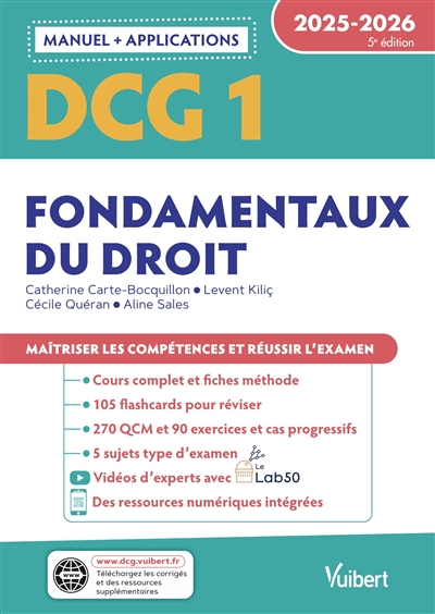 DCG 1, fondamentaux du droit : manuel + applications : 2025-2026