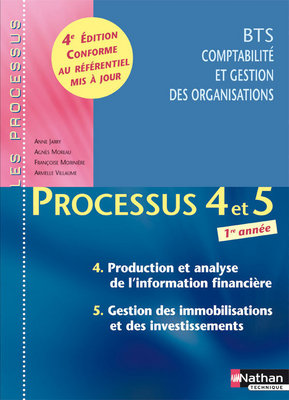 Processus 4 et 5 : production et analyse de l'information financière, gestion des immobilisations et des investissements : BTS CGO 1re année