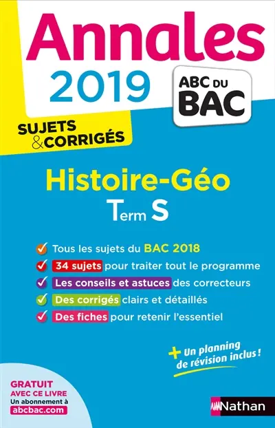 Histoire géo terminale S : annales 2019 : sujets & corrigés