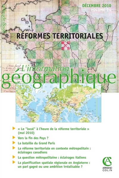 Information géographique (L'), n° 74-4. Réformes territoriales