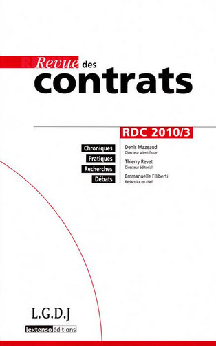 Revue des contrats, n° 3 (2010)