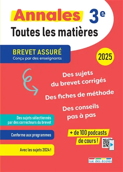 Annales toutes les matières 3e : 2025