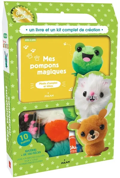Mes pompons magiques : mode d'emploi et idées : un livre et un kit complet de création