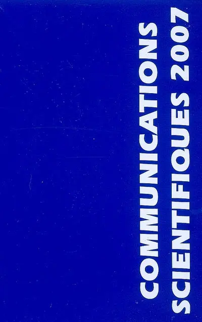25es Journées internationales de mises au point en anesthésie-réanimation, Paris, 1er et 2 juin 2007 : communications scientifiques MAPAR 2007