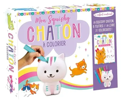 Chaton : mon squishy à colorier