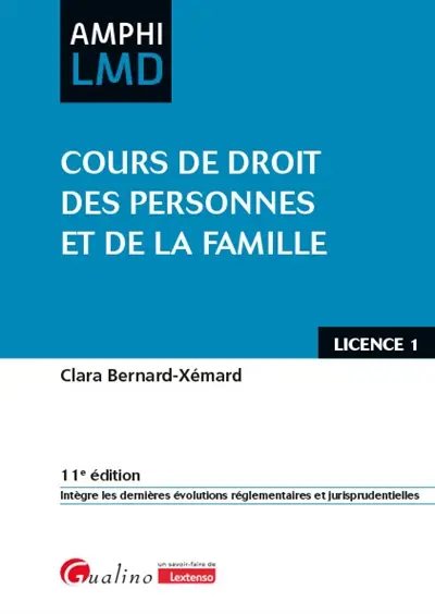 Cours de droit des personnes et de la famille : licence 1