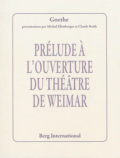 Prélude à l'ouverture du théâtre de Weimar