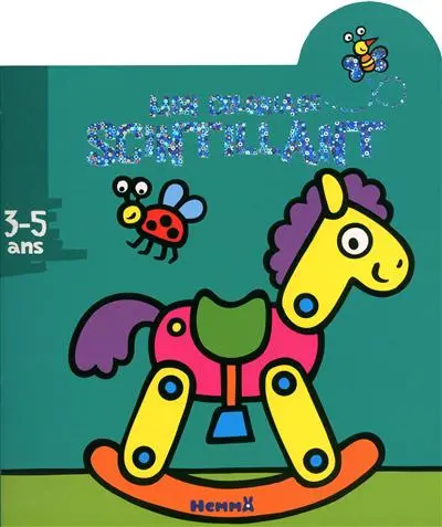 Mon coloriage scintillant : cheval à bascule