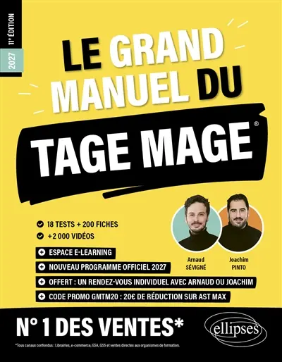 Le grand manuel du Tage Mage : nouveau programme officiel 2027 : 18 tests + 200 fiches, + 2.000 vidéos