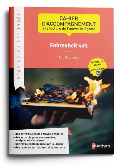 Fahrenheit 451, Ray Bradbury : cahier d'accompagnement à la lecture de l'oeuvre intégrale : spécialité LLCER, anglais 1re B2