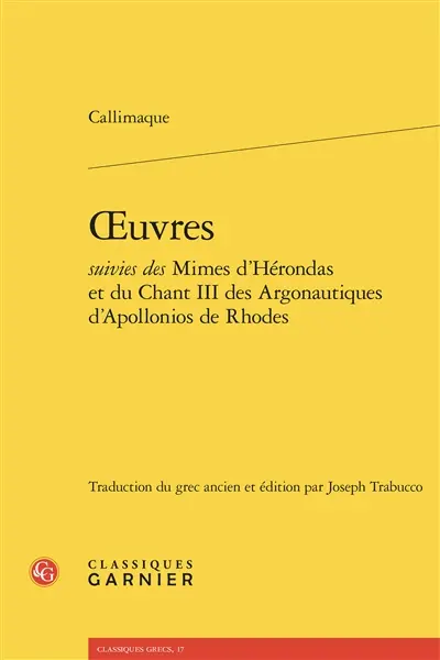 Oeuvres. Mimes. Chant III des Argonautiques